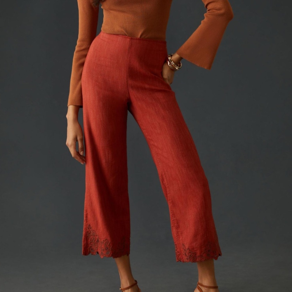 NWOT Anthropologie Embroidered Pants